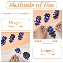 4Pcs Flower Hotfix Glass Rhinestone&nbsp;DIY-FG0010-63C