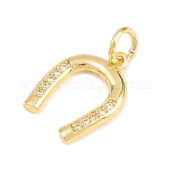 Brass Micro Pave Cubic Zirconia Pendants&nbsp;KK-H273-40G-01