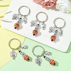Number & Basketball Acrylic Beaded Pendant Keychain&nbsp;KEYC-JKC00850