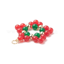Natural & Dyed Natural Malaysia Jade Copper Wire Wrapped Pendants&nbsp;PALLOY-JF02015