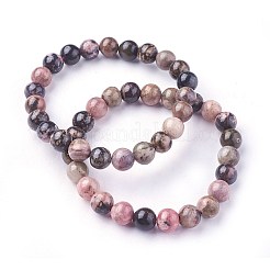 Natural Rhodonite Beads Stretch Bracelets&nbsp;BJEW-F380-01-B16