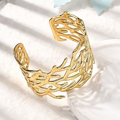 304 Stainless Steel Cuff Bangles&nbsp;BJEW-L705-02G