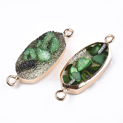 Electroplate Druzy Resin Links connectors&nbsp;RESI-S366-07C
