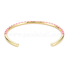 Twisted Brass Enamel Cuff Bangle&nbsp;BJEW-T020-02D-NF