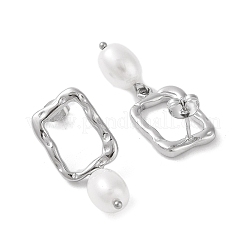 304 Stainless Steel Plastic Bead Stud Earrings&nbsp;EJEW-S227-03P