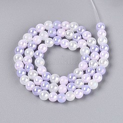 Electroplate Glass Beads Strands&nbsp;EGLA-N019-6mm-01