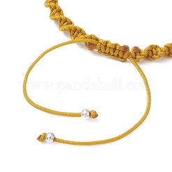 Natural Tiger Eye & White Moonstone & Yellow Jade & Synthetic Citrine  Round Beads Braided Bead Bracelets for Women&nbsp;BJEW-JB12917-04