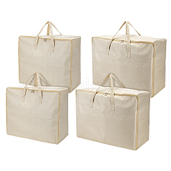 4Pcs 2 Styles Cotton and Linen Packing Zipper Bags with Handles for Travel&nbsp;ABAG-WA0001-47