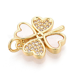Brass Micro Pave Clear Cubic Zirconia Pendants&nbsp;KK-N268-16G