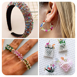 10 Strands 5 Colors Electroplate Transparent Glass Beads Strands&nbsp;EGLA-TA0013-78C