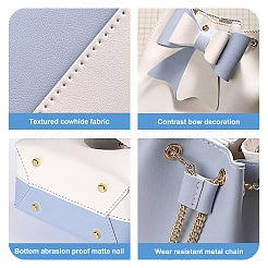 DIY Imitation Leather Knitting Crochet Bowknot Bucket Bags&nbsp;GN-TAC0001-06A