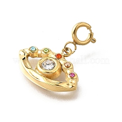 Eye 304 Stainless Steel Rhinestone Pendant Decorations&nbsp;STAS-H202-13G-02