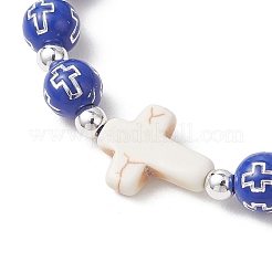 Adjustable Acrylic & Synthetic Turquoise & Non-magnetic Hematite Beads Braided Beaded Bracelets for Women&nbsp;BJEW-JB13578