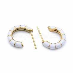 Enamel C-shape Stud Earrings&nbsp;EJEW-N052-05C