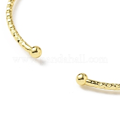 Rack Plating Brass Drum Beaded Open Cuff Bangle for Women&nbsp;BJEW-E073-07G