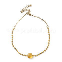 304 Stainless Steel Glass Beads Link Chain Bracelets&nbsp;BJEW-A036-14G-02