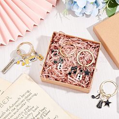 4Pcs 4 Style Alloy Enamel Keychains&nbsp;KEYC-OC0001-20