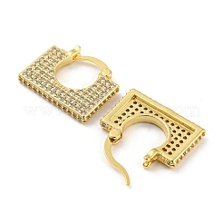 Rectangle Shape Brass Micro Pave Clear Cubic Zirconia Thick Hoop Earrings&nbsp;EJEW-Q785-04G