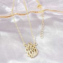 Brass Micro Pave Clear Cubic Zirconia Flame Pendant Adjustable Slider Necklaces&nbsp;KK-CBA4547-10G