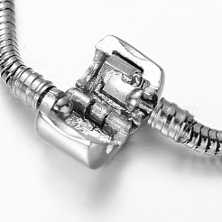 Tarnish Resistant 304 Stainless Steel European Style Round Snake Chains Bracelet Making&nbsp;STAS-I047-01B