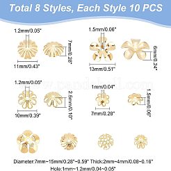 80Pcs 8 Style 304 Stainless Steel Fancy Bead Caps&nbsp;STAS-UN0038-81