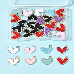 32Pcs 2 Colors Rack Plating Alloy Enamel Charms&nbsp;ENAM-FS0002-12