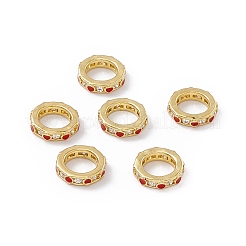Rack Plating Brass Enamel Cubic Zirconia Linking Rings&nbsp;KK-M231-25G-C