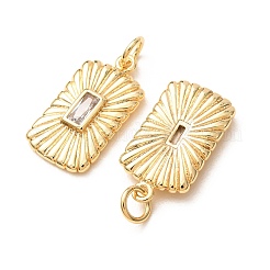 Brass Micro Pave Cubic Zirconia Pendants&nbsp;CU-K002-45G-B