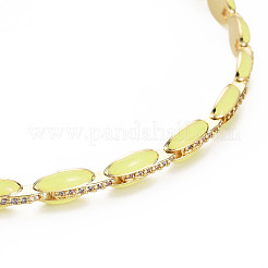 Brass Micro Pave Cubic Zirconia Link Tennis Necklaces for Women&nbsp;NJEW-T013-01G-01