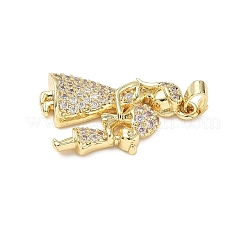 Brass Micro Pave Cubic Zirconia Pendants&nbsp;LS-ZIRC-I356-42G