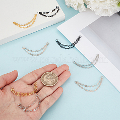 8Pcs 4 Colors Stainless Steel Cartilage Earrings with Double Dangle Chains&nbsp;AJEW-ME0001-50