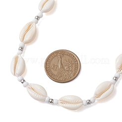 Summber Beach Natural Cowrie Shell Beaded Necklaces&nbsp;NJEW-JN04783-03