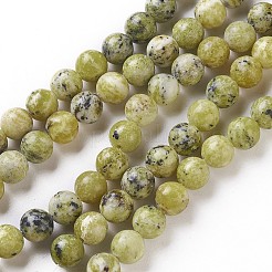 Natural Yellow Turquoise(Jasper) Beads Strands&nbsp;G-Q462-6mm-22