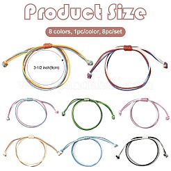 8Pcs 8 Colors Korean Waxed Polyester Cord Braided Bead Bracelets&nbsp;BJEW-FS00024