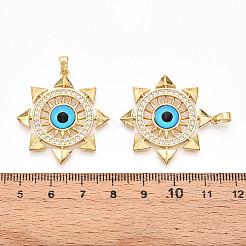Brass Micro Pave Cubic Zirconia Pendants&nbsp;KK-N257-24G