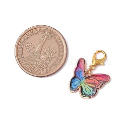 12Pcs 12 Colors Butterfly Alloy Enamel Pendant Decorations&nbsp;HJEW-JM02852