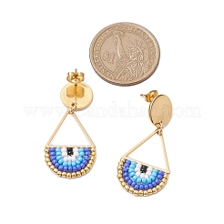 Seed Bead Teardrop Stud Earrings&nbsp;EJEW-MZ00251