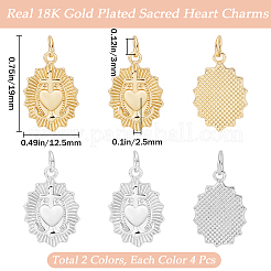 8Pcs 2 Colors Brass Pendants&nbsp;KK-BBC0013-01