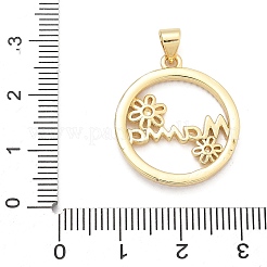 Mother's Day Brass Micro Pave Cubic Zirconia Pendants&nbsp;KK-Q055-02A-G