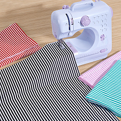 Stripe Cotton Fabric&nbsp;DIY-WH0671-390C