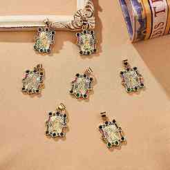 10Pcs Rack Plating Brass Micro Pave Cubic Zirconia Pendants&nbsp;KK-SZ0001-83