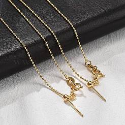 1mm Brass Ball Chain Adjustable Slider Necklaces&nbsp;KK-K398-28G