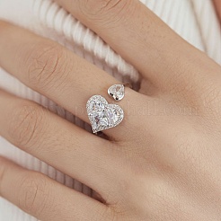 Rhodium Plated 925 Sterling Silver Birthstone Ring&nbsp;RJEW-F150-52P