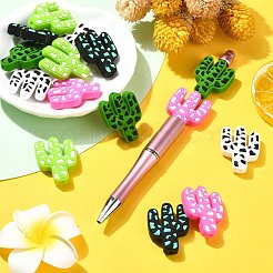 20Pcs 5 Colors Cactus Food Grade Eco-Friendly Silicone Focal Beads&nbsp;SIL-CJ0001-74