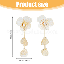 1 Pair Flower with Butterfly Alloy Dangle Stud Earrings&nbsp;EJEW-FI0002-03