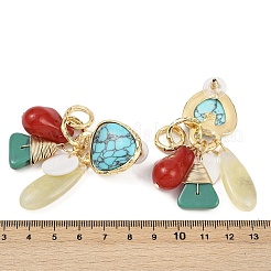 Triangle Alloy Plastic Dangle Stud Earrings&nbsp;EJEW-Q035-01G