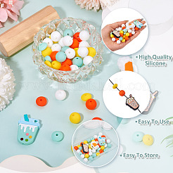 48Pcs 10 Styles Food Grade Eco-Friendly Silicone Focal Beads&nbsp;SIL-TA0002-94