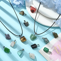 DIY Natural & Synthetic Mixed Gemstone Pendant Necklaces Making Kits&nbsp;DIY-YW0008-91