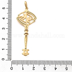 Brass Micro Pave Cubic Zirconia Big Pendants&nbsp;X1-KK-B147-04G-10