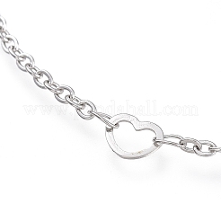 Tarnish Resistant 304 Stainless Steel Cable Chain Anklets&nbsp;AJEW-M026-10P